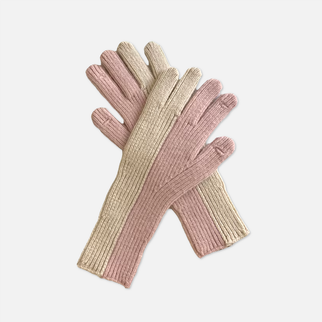 Half & Half Knitted Long Gloves