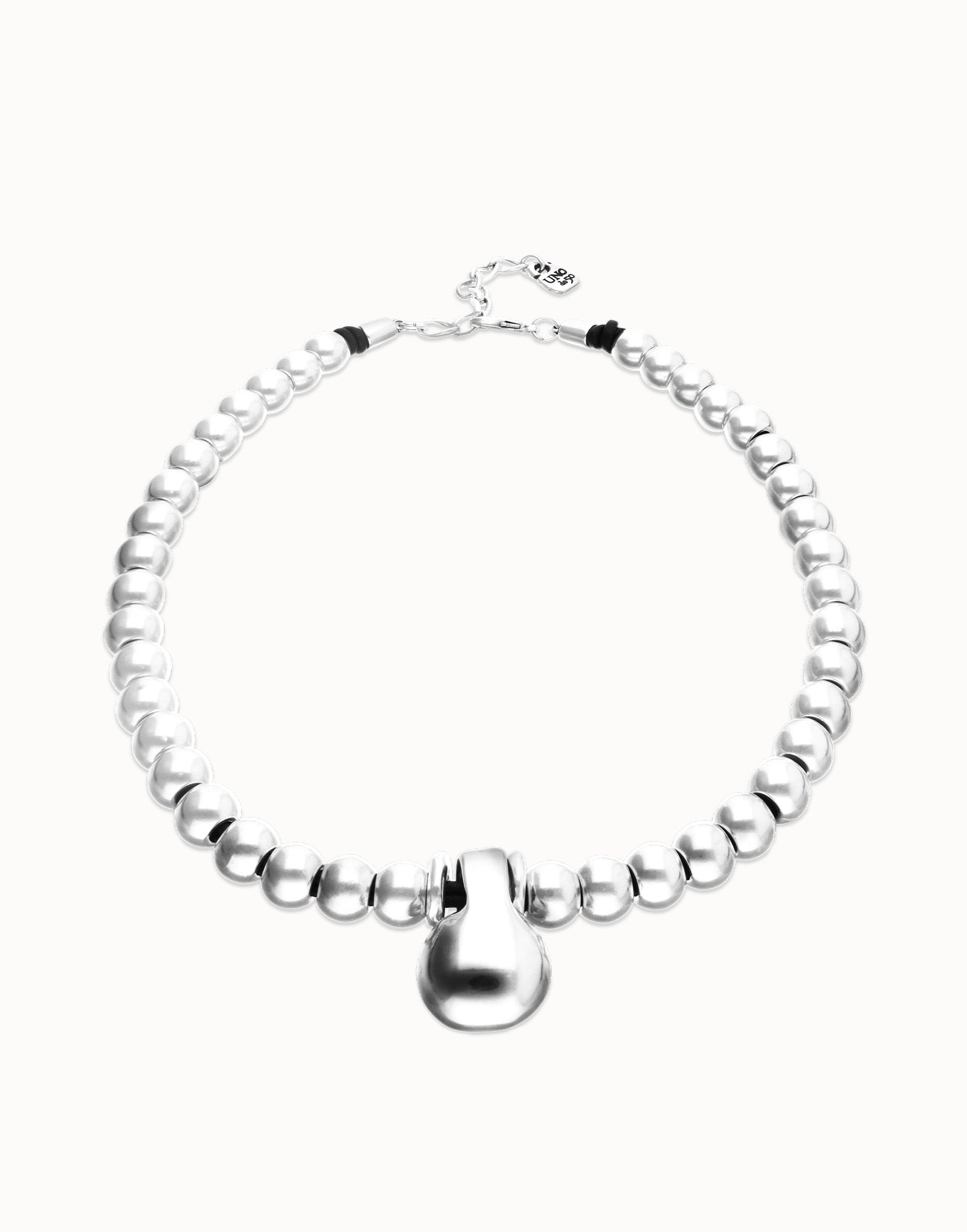 Short Beaded Necklace with Medium and Large Sphere