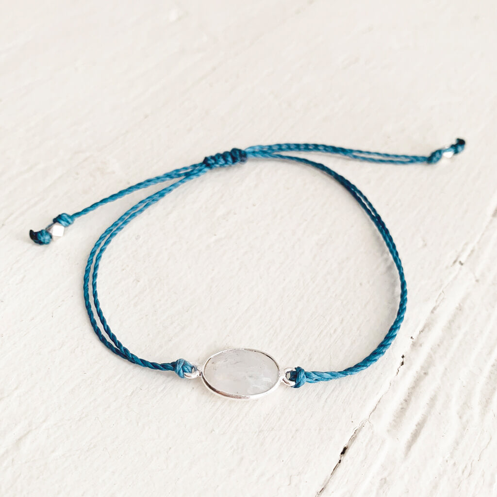 beach break moonstone // adjustable cord surf beach bracelet