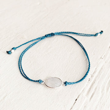 beach break moonstone // adjustable cord surf beach bracelet