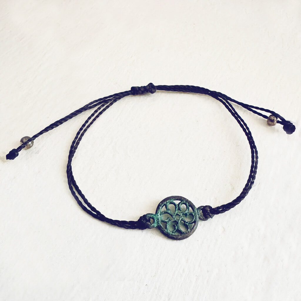 beach break flower // adjustable cord surf beach bracelet