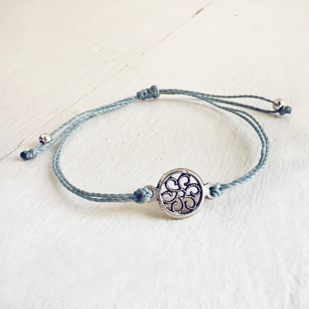 beach break flower // adjustable cord surf beach bracelet