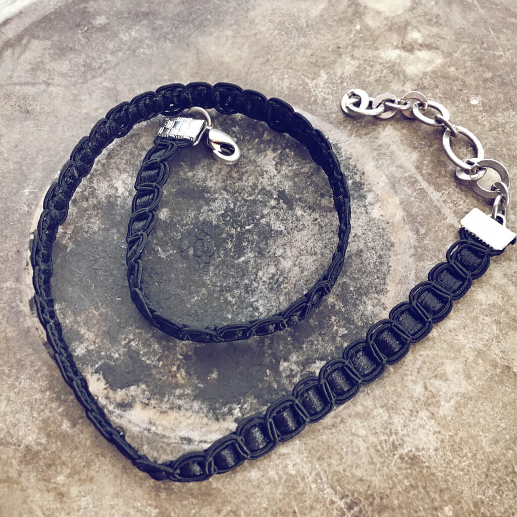 better than basic II // boho simple thin black ribbon choker