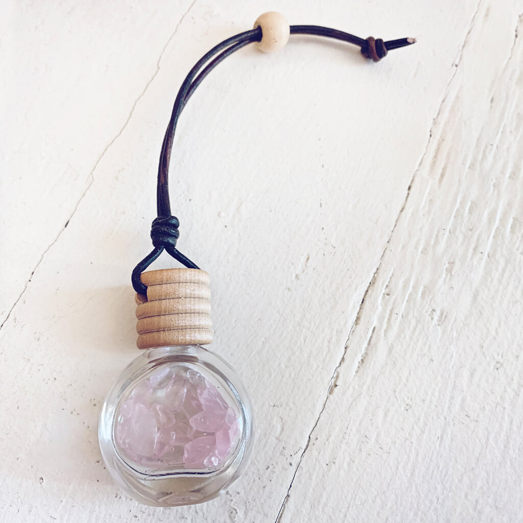 breathe - inhale exhale / gemstone infused essential oil car diffuser air freshener