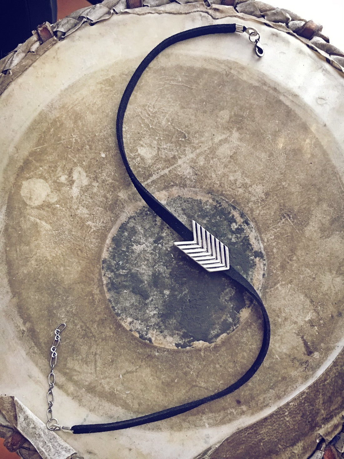 chevron arrow choker necklace