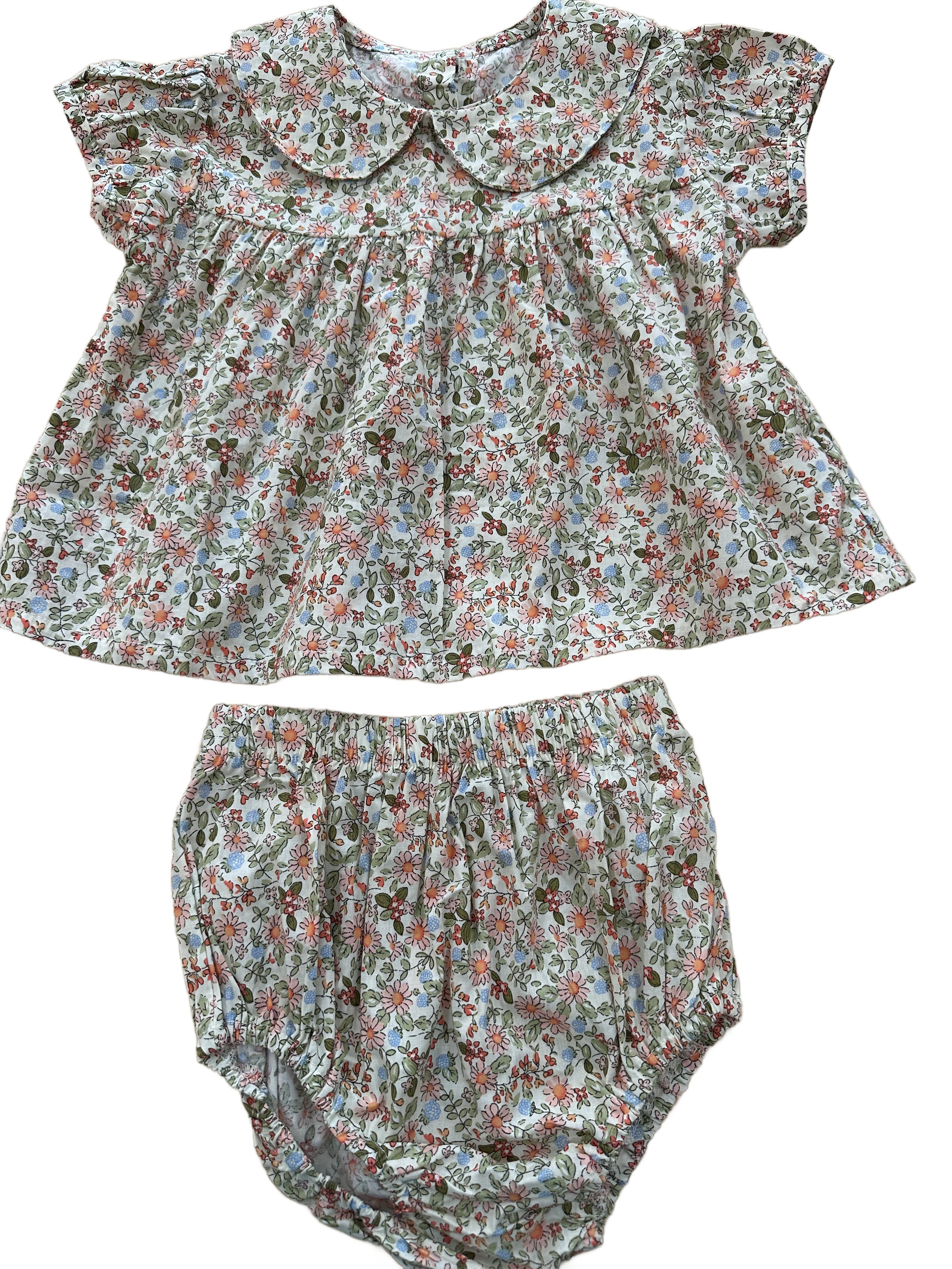 Baby Flower Garden Blouse & Bloomer Set
