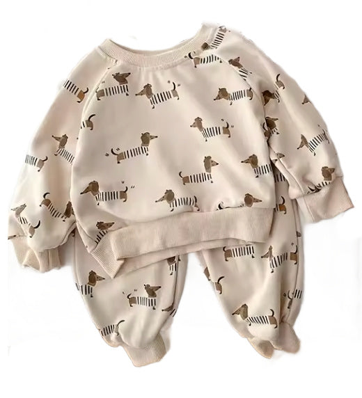 Baby Sausage Dog Sweatsuit Set