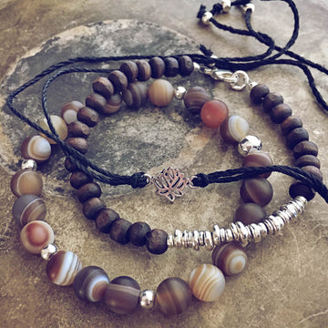 grounded lotus beachy bracelet style pack, set of 3