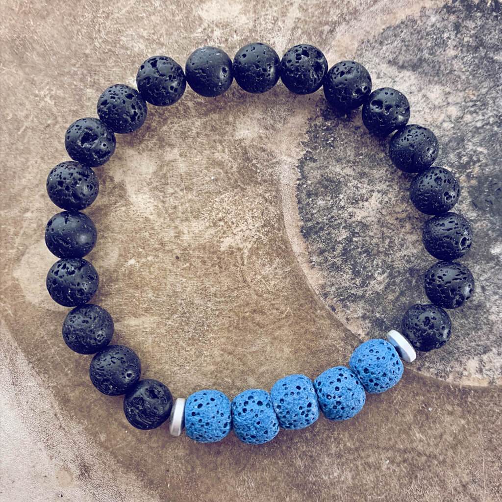 harmony // water drops lava bead wrist mala bracelet