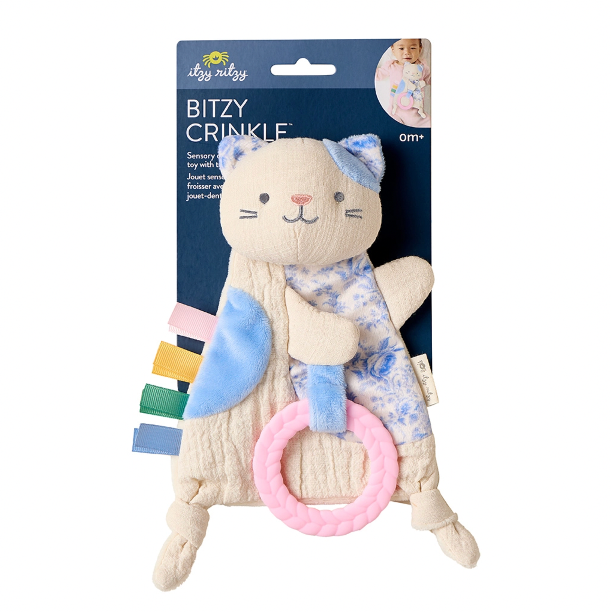 Bitzy Crinkle Sensory Toy with Teether Kitty