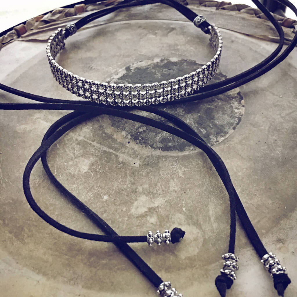 intertwine  boho lattice choker necklace