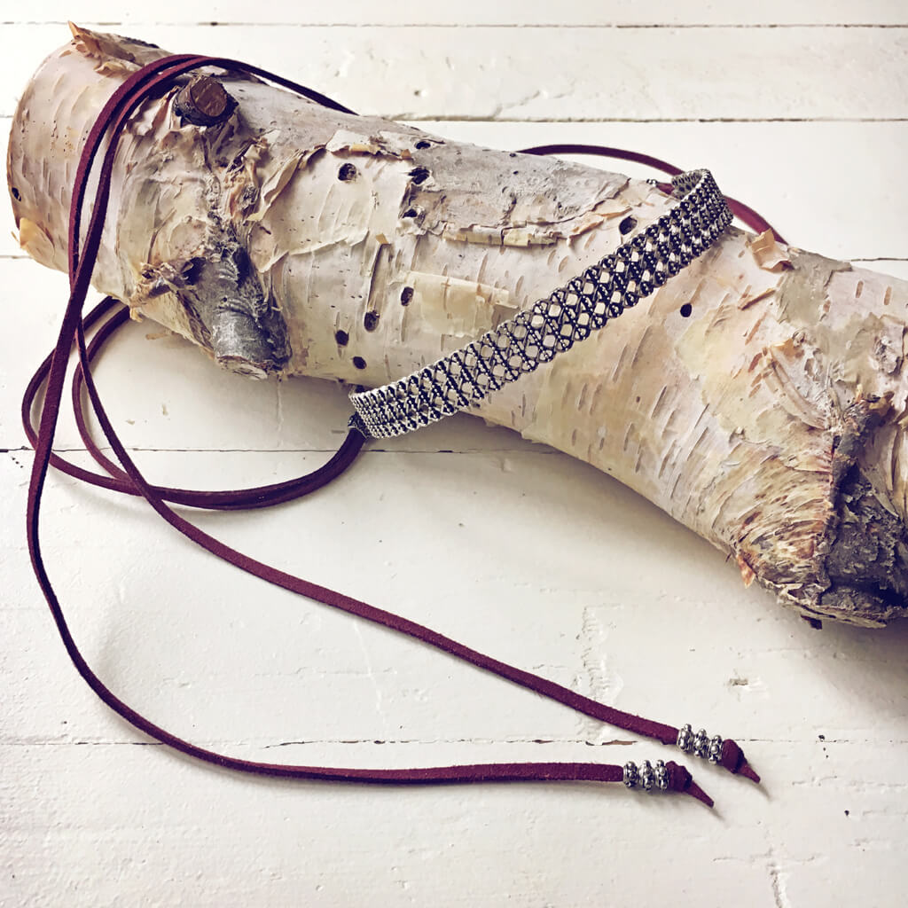 intertwine  boho lattice choker necklace