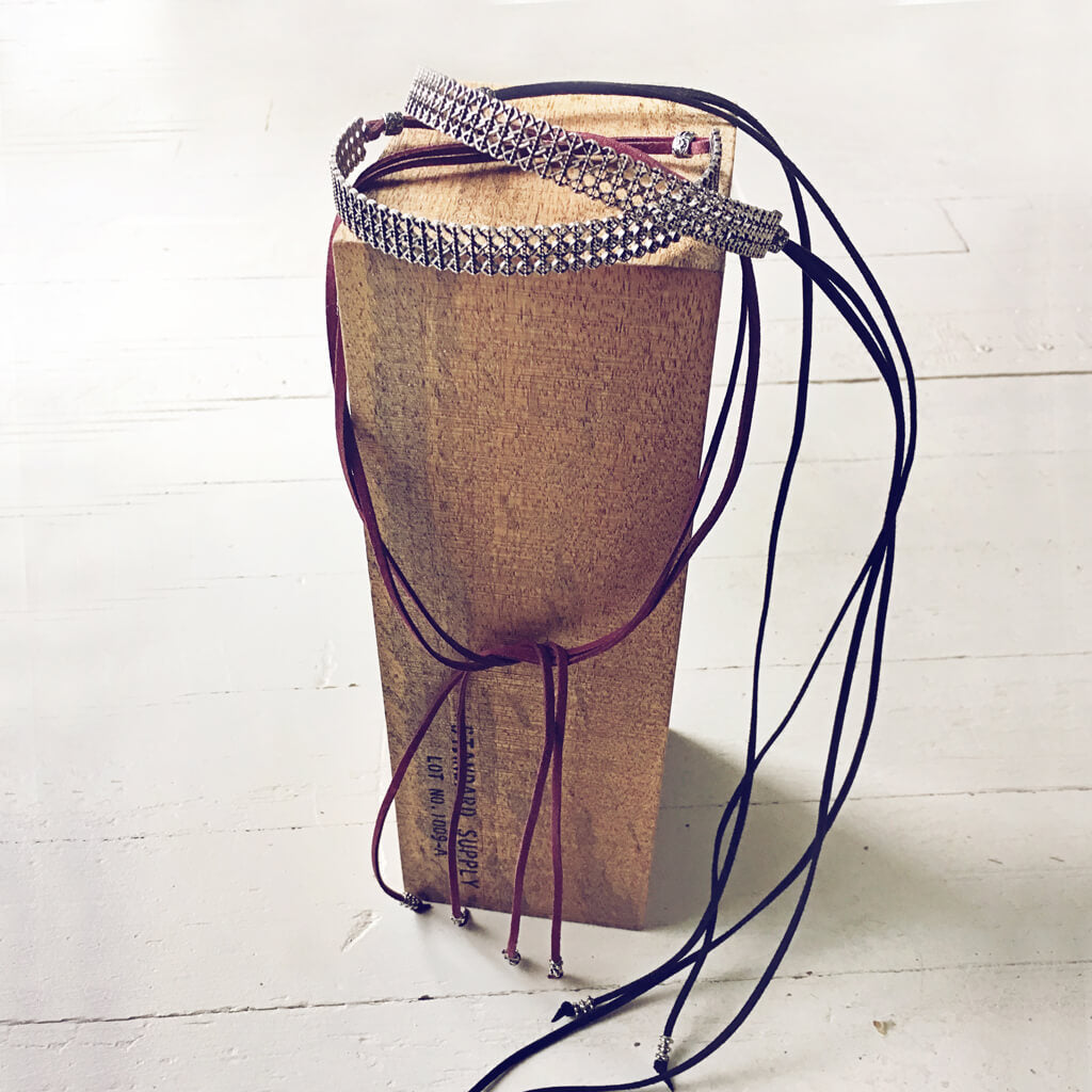 intertwine  boho lattice choker necklace