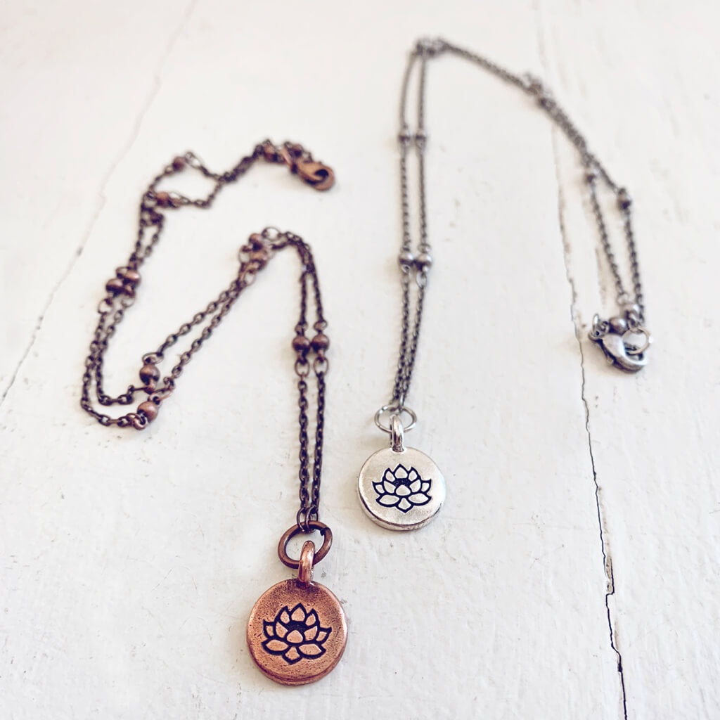 little lotus  lotus flower pendant necklace