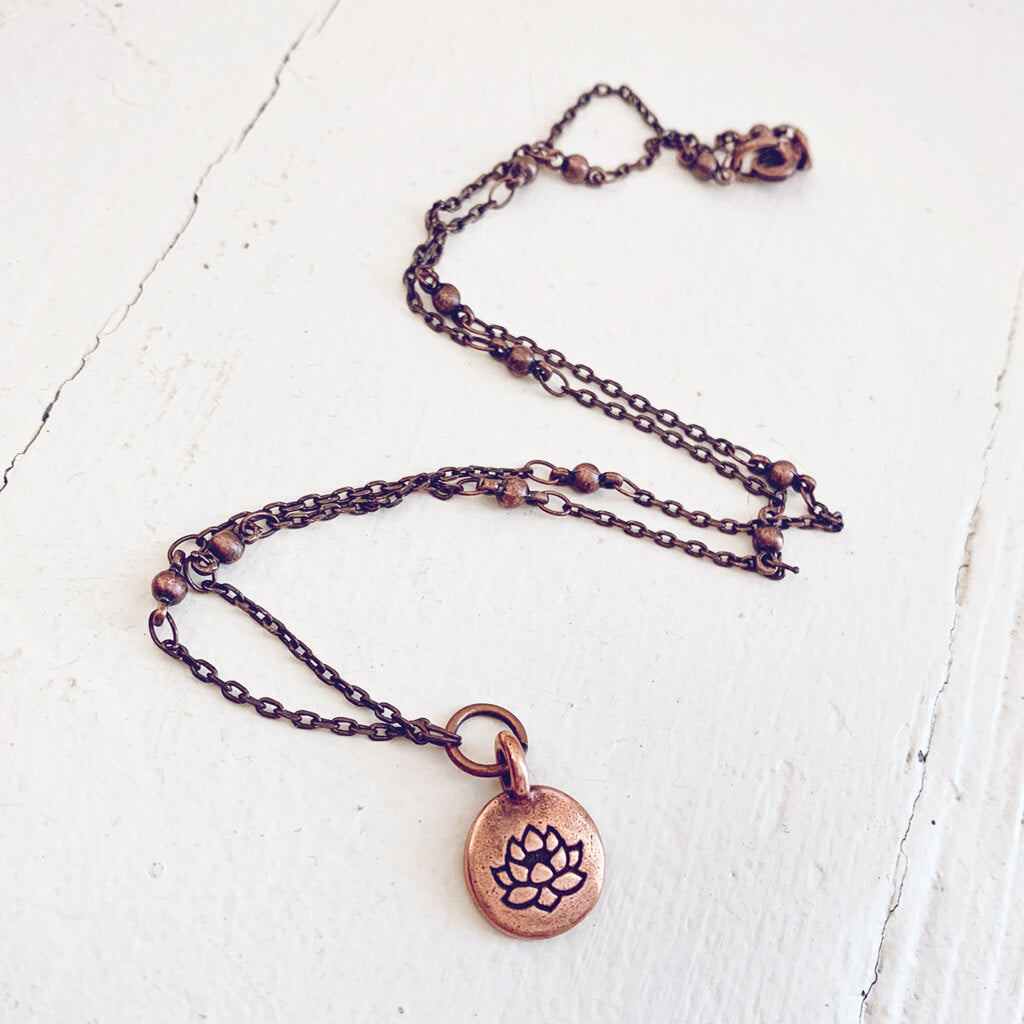 little lotus  lotus flower pendant necklace