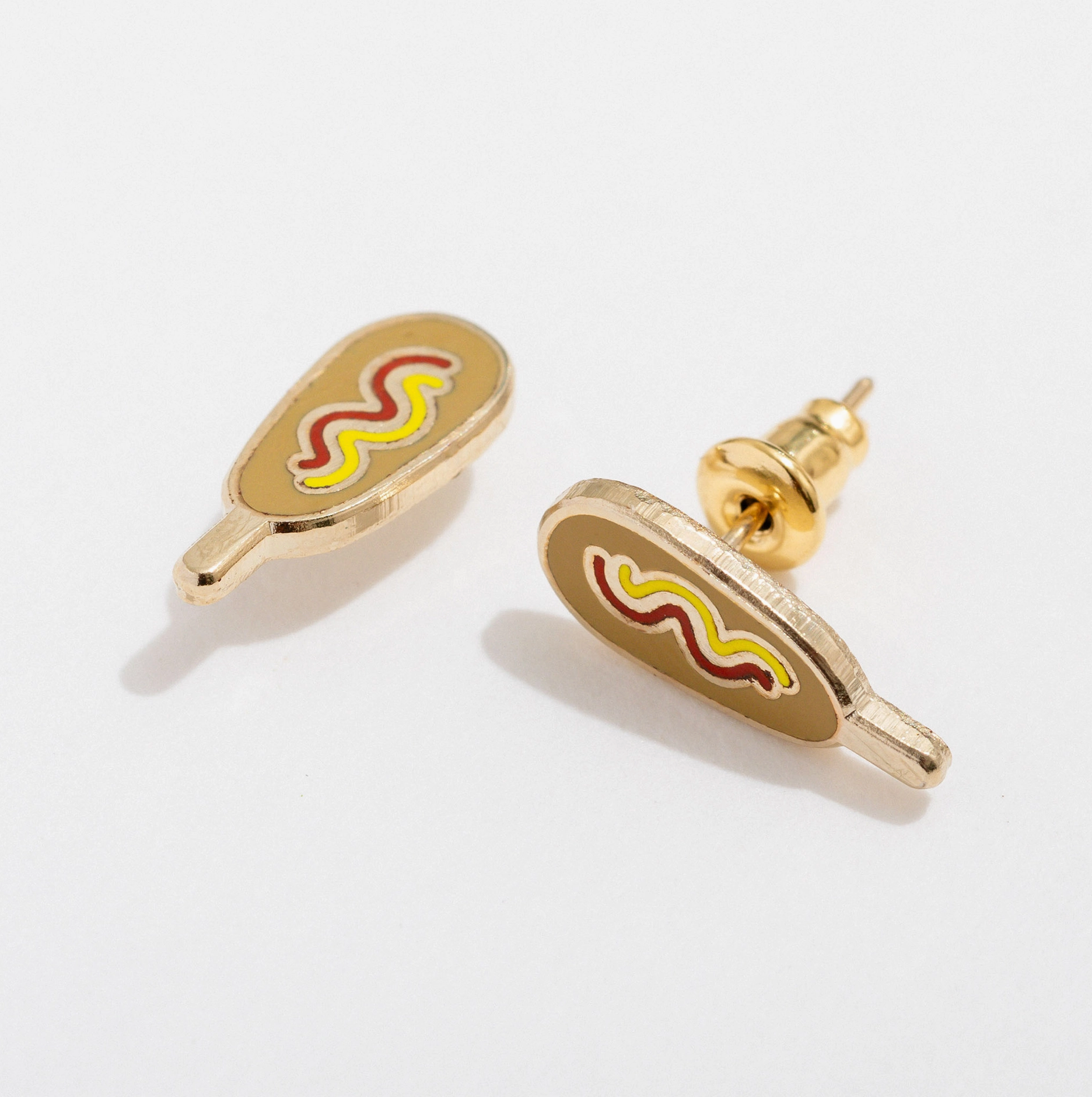 Corn Dog Enamel Stud Earrings