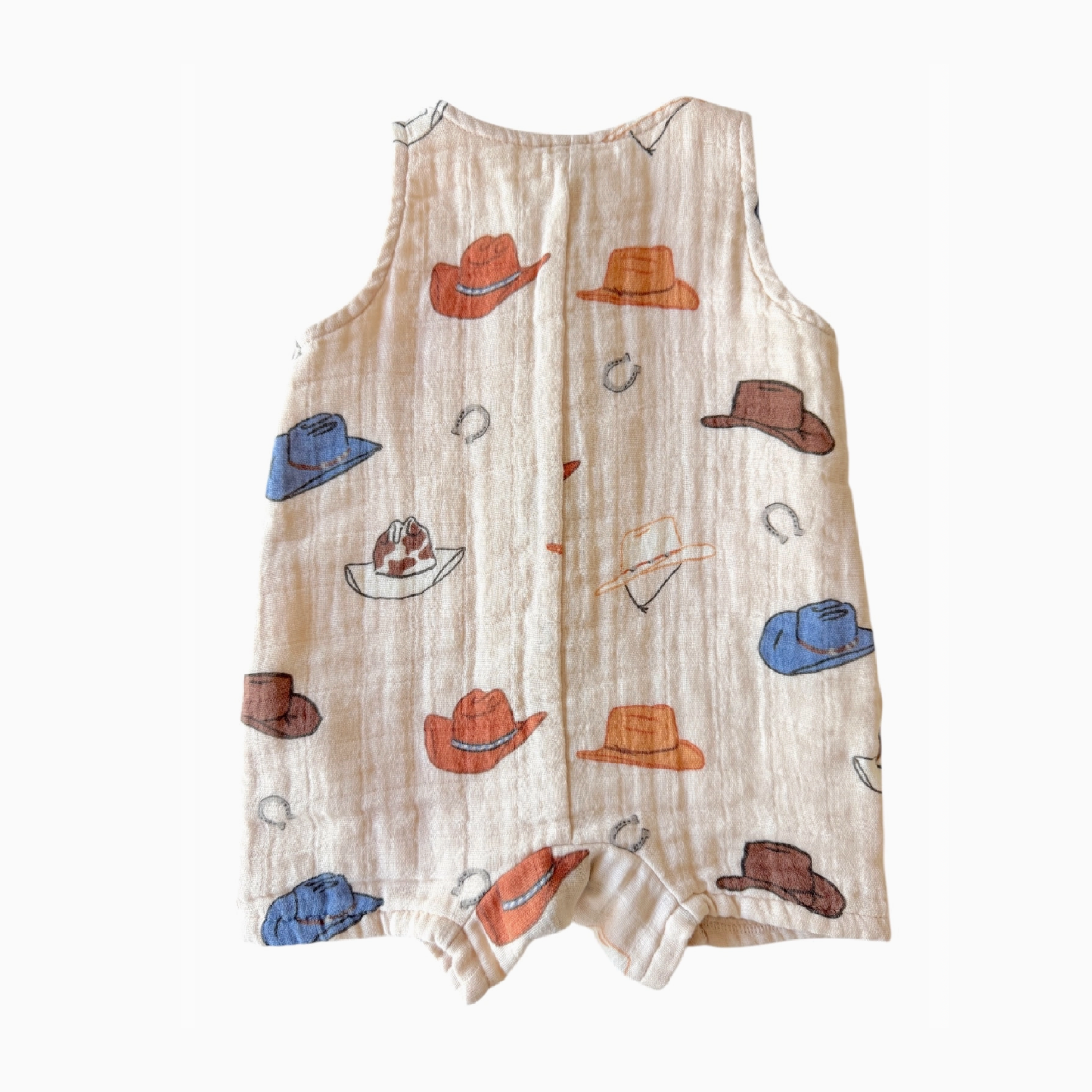 Western / Muslin Shortie Romper 0-3M