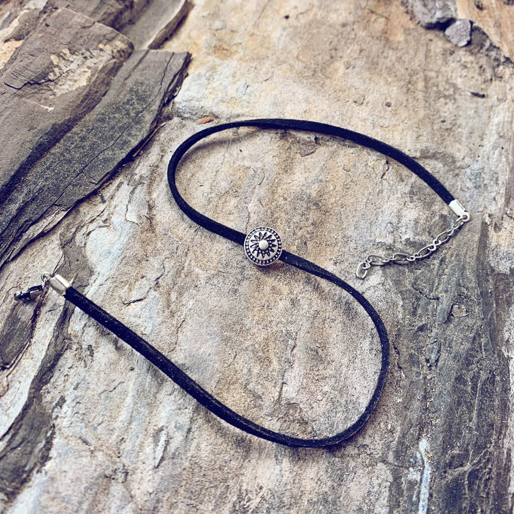 radiant sun talisman medallion choker necklace