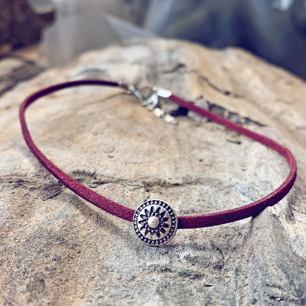 radiant sun talisman medallion choker necklace