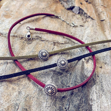 radiant sun talisman medallion choker necklace