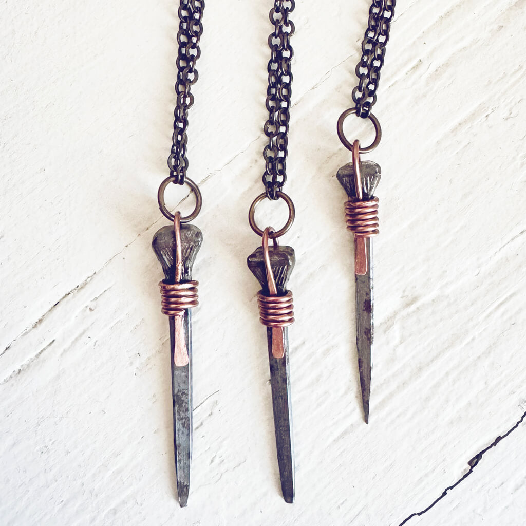 relic // antique coffin nail necklace