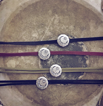 sparkle  crescent moon & star choker necklace