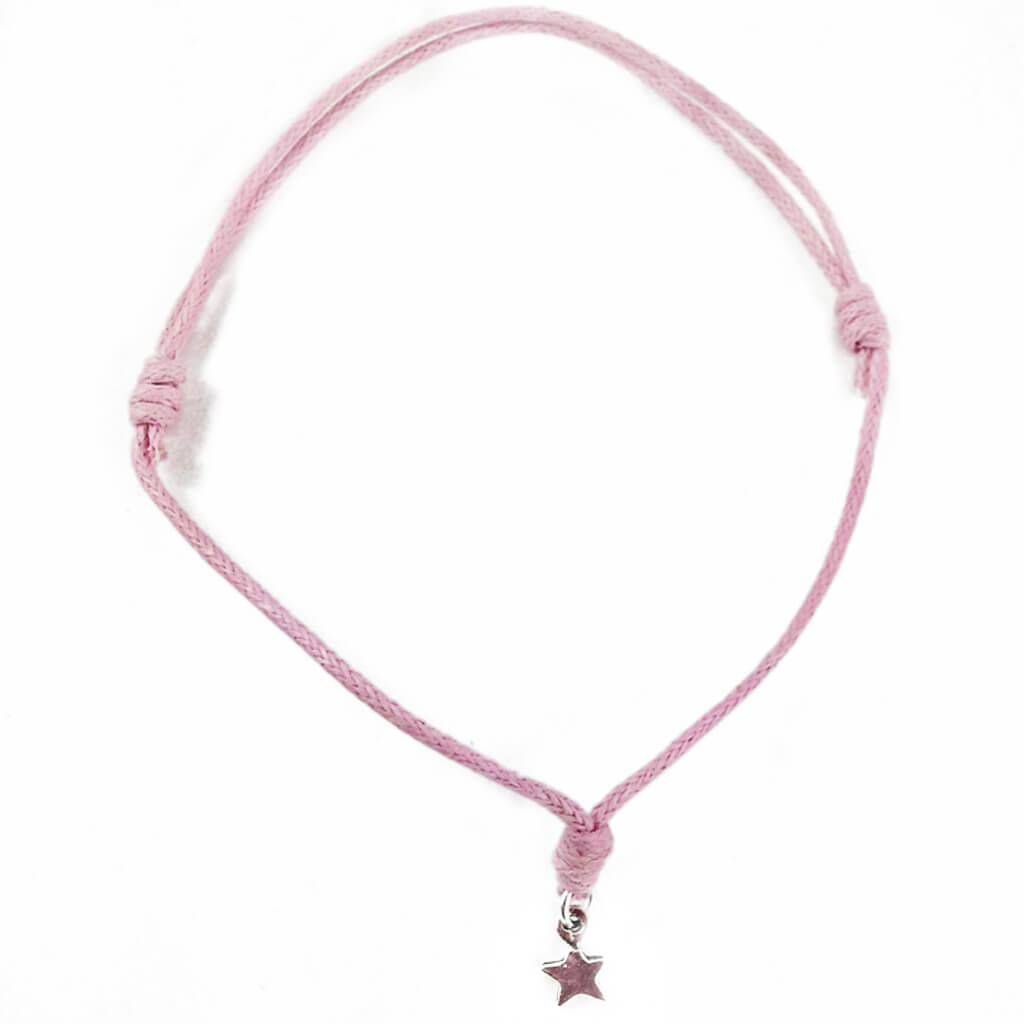 star wish bracelet // sterling silver and waxed cord in your choice of colours