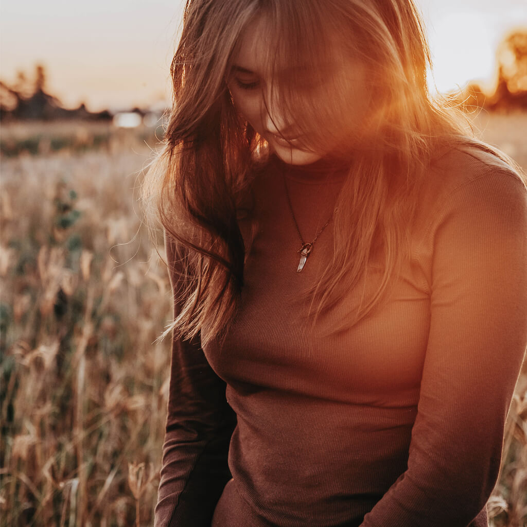 synchronicity // copper electroformed quartz crystal pendant necklace