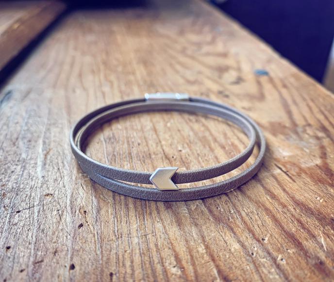 earth sea sky // thin double leather wrap bracelet - star, chevron or wave