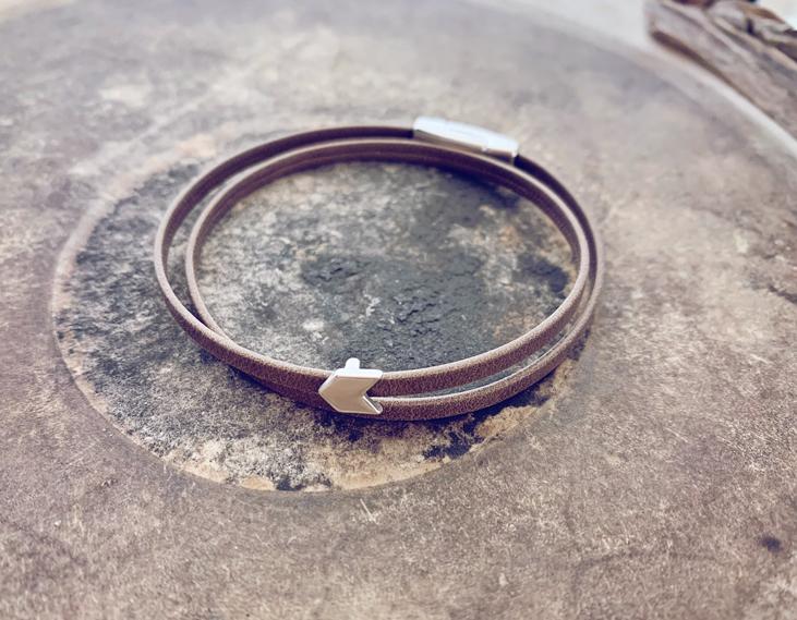 earth sea sky // thin double leather wrap bracelet - star, chevron or wave