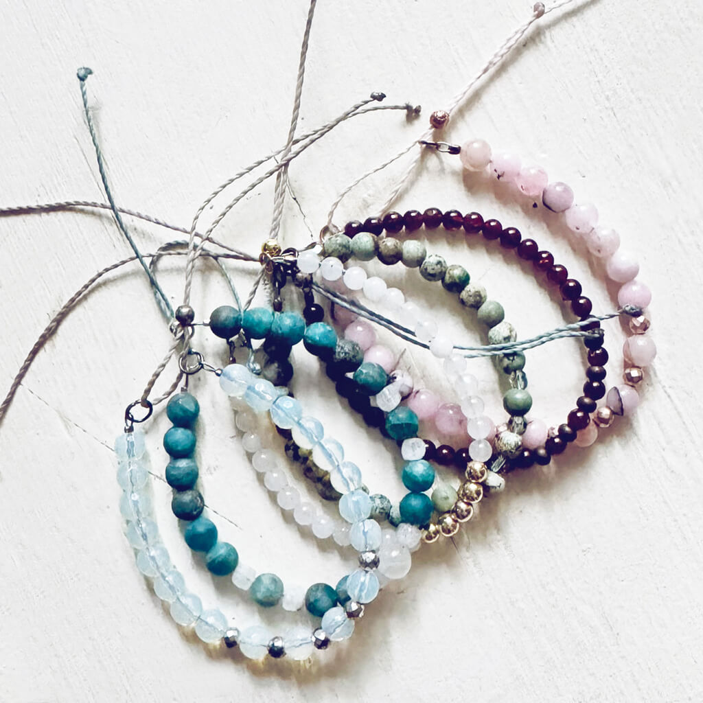 tiny treasure // mini gemstone bead stacker bracelet