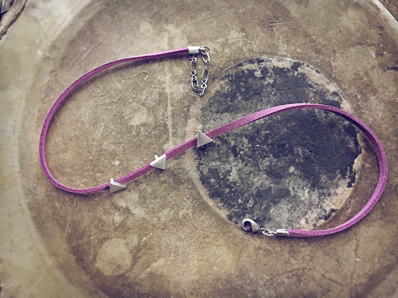 triangle slide choker necklace  choice of colours