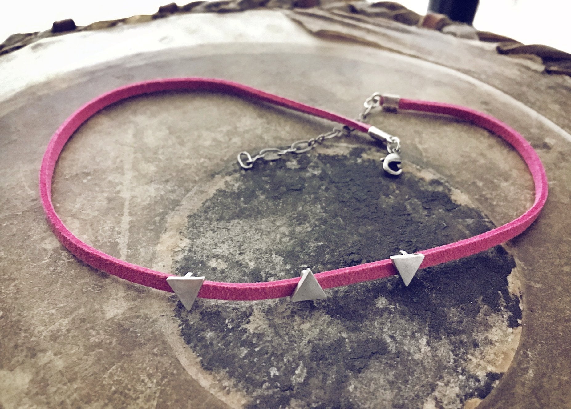 triangle slide choker necklace  choice of colours