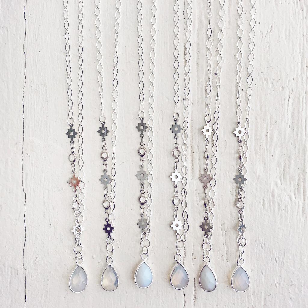 unity II // gemstone teardrop pendant necklace