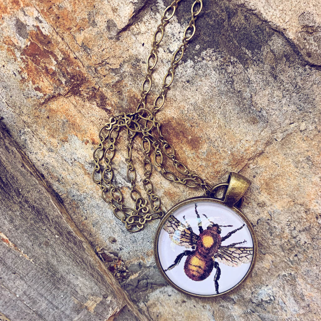 insecta bug, bee or fly pendant necklace