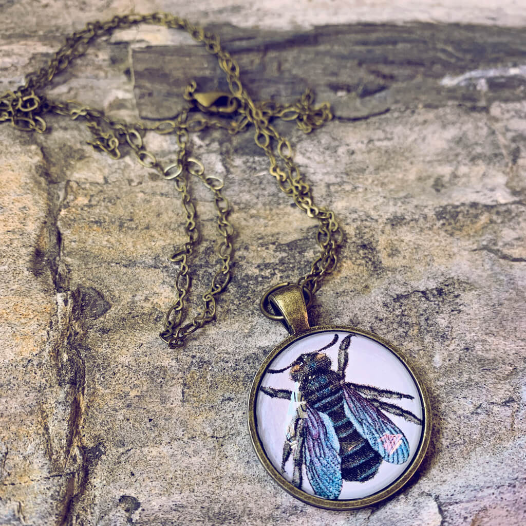 insecta bug, bee or fly pendant necklace