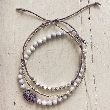 white sand dune beachy bracelet stack pack - set of 3 bracelets